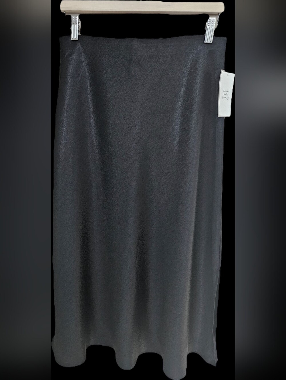 Sleek Black Satin Maxi Skirt
